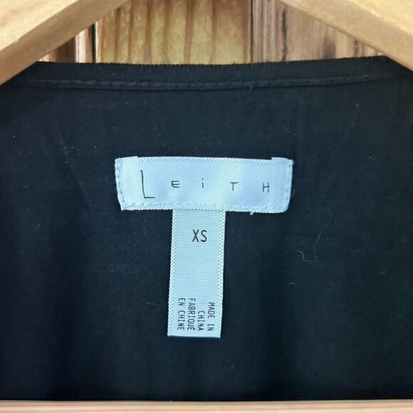 Leith XS Black Short Sleeve Layered Sheer‎ Tunic Blouse - Picture 3 of 9